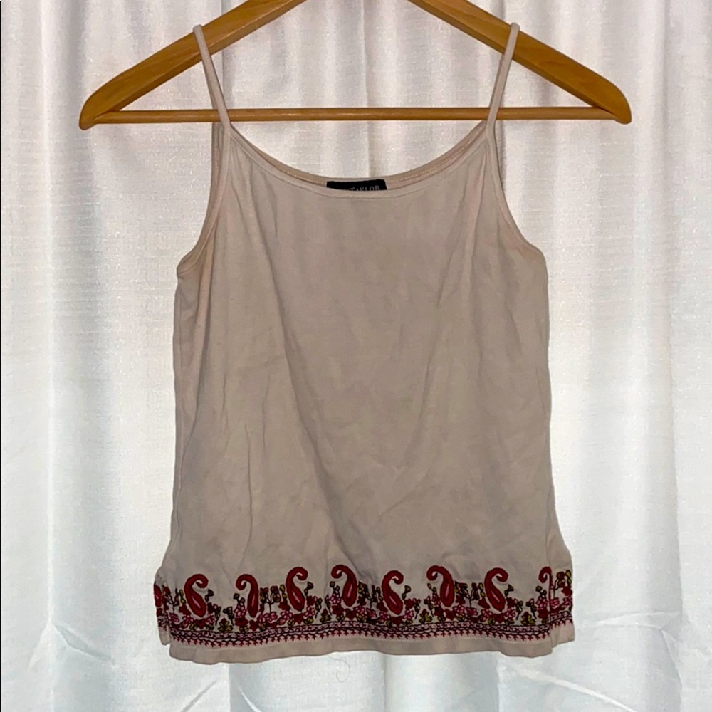 White Tank Top with Flowers